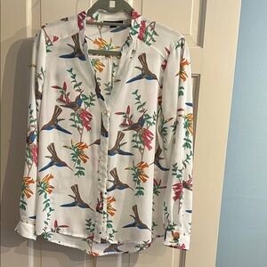 Floral Bird Alfani  Print Blouse